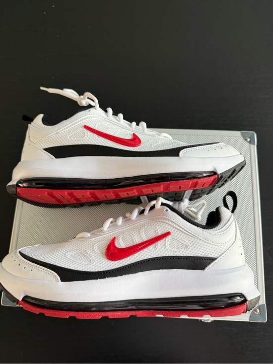 Nike Other - Nike Airmax AP White Sneakers with Red Swoosh and Black Trim